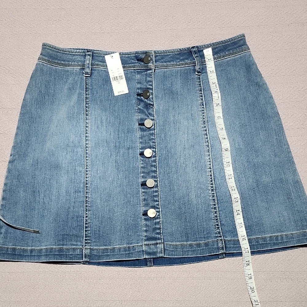 New York & Company Blue Denim Mini Skirt